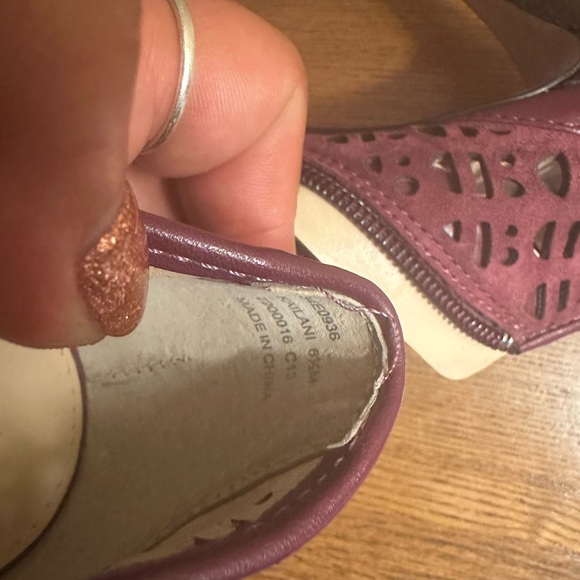 Calvin Klein Purple Mix Peep Toe Cuban Heel Zip Up Heels Size 6.5 - Picture 10 of 16